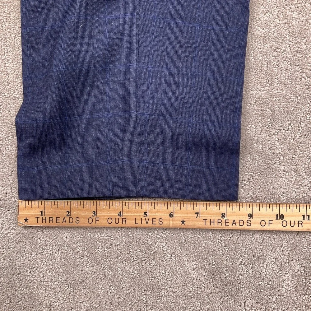 Lauren Ralph Lauren Pants Men 42W 32L‎ Blue Plaid Wool Stretch Dress Trousers